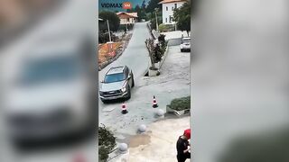 Guys Got A Traffic Cone On Their Ass