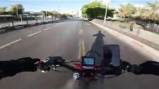 Man Catches Fire While Riding Bicycle