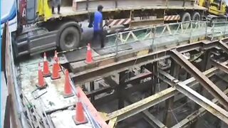 Falling Into The Abyss - Luckily He Was Wearing A Helmet