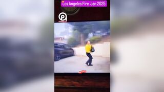 Los Angeles Firefighters Use Totes Filled With Water