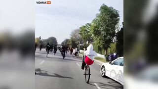 Man Drives Mercedes Through Crowd Of Punks Blocking Street