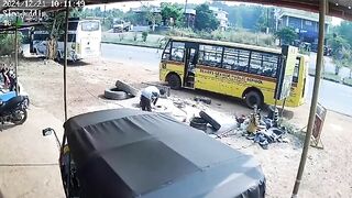 Man Backflips After Tractor Tire Bursts