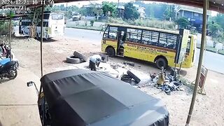 Man Backflips After Tractor Tire Bursts