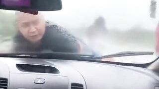 Man Was Stuck In Windshield At 110 Km/h