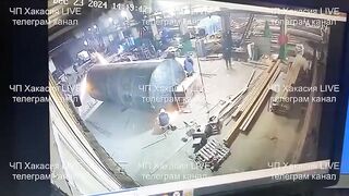 A Man Was Welding A Large Tank When It Exploded In His Face