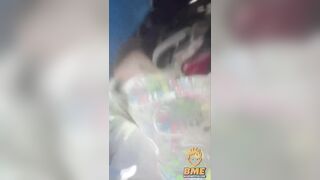 Man's Bicycle Completely Engulfed By Rear End Of Bus