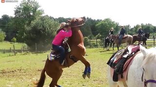 Down: Horse Rolls Backwards Onto Rider - Video