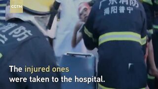 Giant Crane Crushes 10-seater Minivan