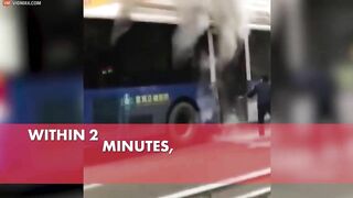 Good Citizen Saves Elderly Man From Burning Bus - Video