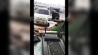 Man Thrown Through Glass Window By Car