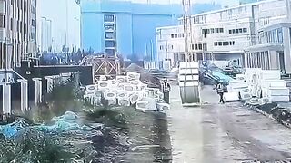 A Heavy Object Lifted By A Crane Fell On A Worker