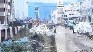 A Heavy Object Lifted By A Crane Fell On A Worker