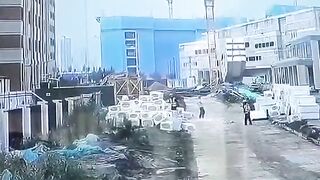 A Heavy Object Lifted By A Crane Fell On A Worker