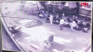 Heavy Truck Swallowed After Landslide