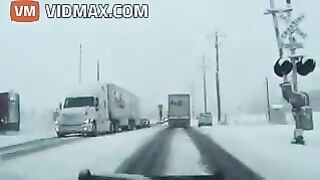 Horrible Train Accident On Snowy Winter Day