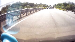 Terrifying Moment Cyclist Is Thrown From Motorbike In Accident