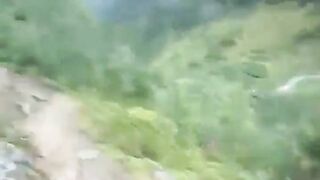 Horrifying Moment Cyclist Loses Balance And Falls Off Cliff