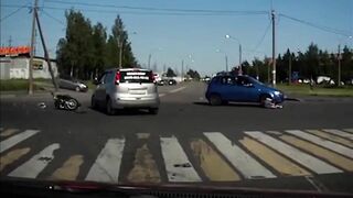 Terrifying Moment Cyclist Falls Face First Onto Asphalt