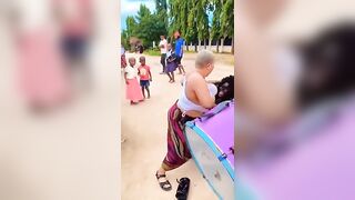 Playing Drums With Her Big Fat Tits