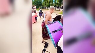 Playing Drums With Her Big Fat Tits