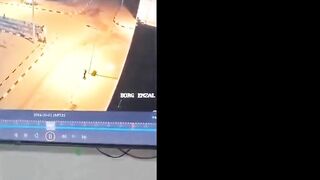 A Huge Rocket Engine Falls On A Man