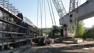 Driver Nearly Dies After Giant Crane Overturns