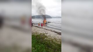 Private Plane Overshoots Runway And Explodes In Ubatuba