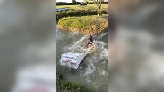 Pulling Someone Up A Ramp With An Off-road Vehicle
