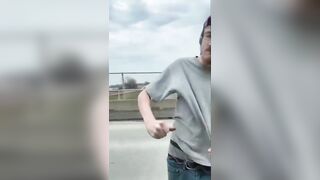 An Angry Man Tries To Break A Window And Walk Away