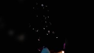 Fireworks Are Set Off On Both Sides Of The Glowing Christmas Tree