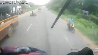 19-year-old Woman Rides A Motorcycle In Slippers