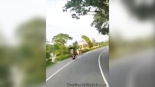 2 Girls And 1 Scary Biker