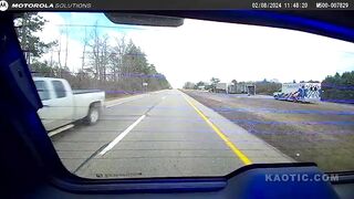 Dashcam Footage Shows A Car Crashing Into An Officer's Patrol Car