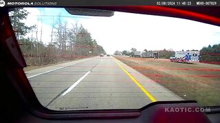 Dashcam Footage Shows A Car Crashing Into An Officer's Patrol Car