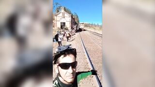Idiot Near The Train