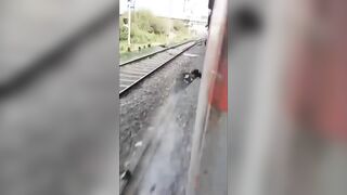 Idiot Near The Train