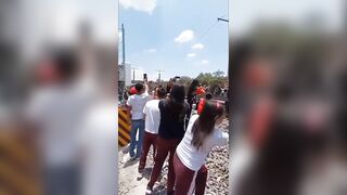Idiot Near The Train