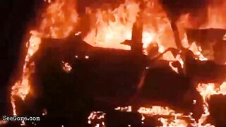Indian Driver Burned Alive After Accident