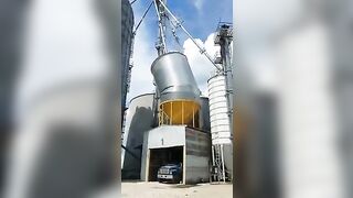Large Grain Silo Suffers Catastrophic Collapse
