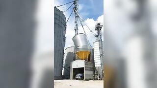 Large Grain Silo Suffers Catastrophic Collapse