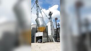 Large Grain Silo Suffers Catastrophic Collapse