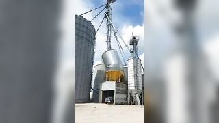 Large Grain Silo Suffers Catastrophic Collapse