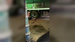 Man Crushed To Death By Truck Tire