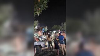Man In Monster Truck Freaks Out, Crushes Cars And People