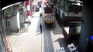 Man Kicks Truck Tailgate, Hitting Woman In The Head