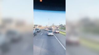 Man On Motorcycle Gets Angry At Car And Drives Erratically