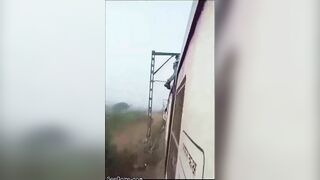 Man Performs Silly Stunt On Top Of Train And Gets Electrocuted