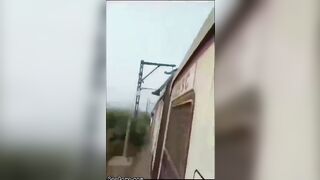 Man Performs Silly Stunt On Top Of Train And Gets Electrocuted