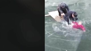 Man Risks His Life To Wade Through Icy Water To Save 70-year-old Man