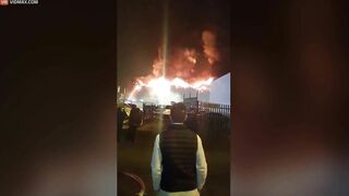 Huge Fireball Lights Up Sky As Fire Breaks Out In Paint Warehouse